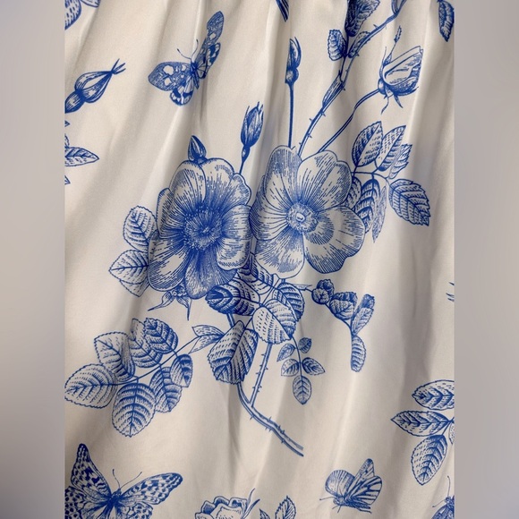 Floral Asymmetrical Skirt in Blue and White - Picture 6 of 6